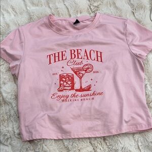 Pink "The Beach Club" Graphic Tee